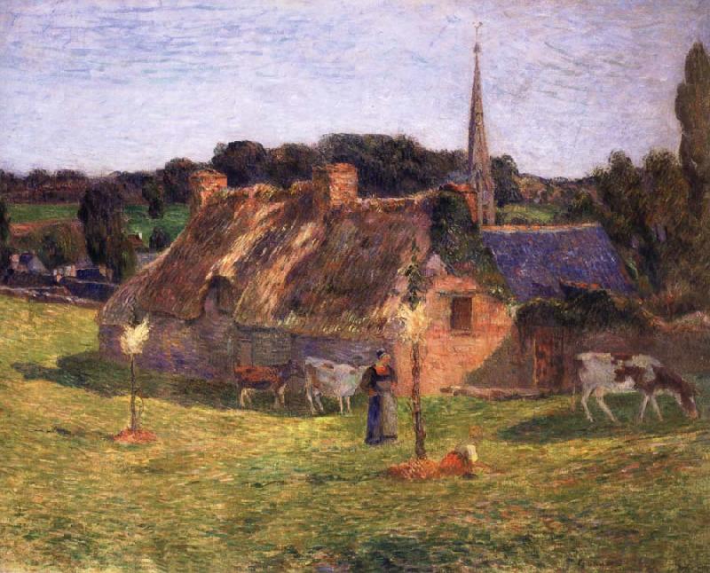 Paul Gauguin The Field of Lolichon and the Church of Pont-Aven China oil painting art
